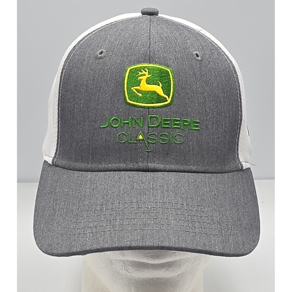 John Deere Classic Strapback Hat Gray White 50th Anniversary Golf Cap PGA